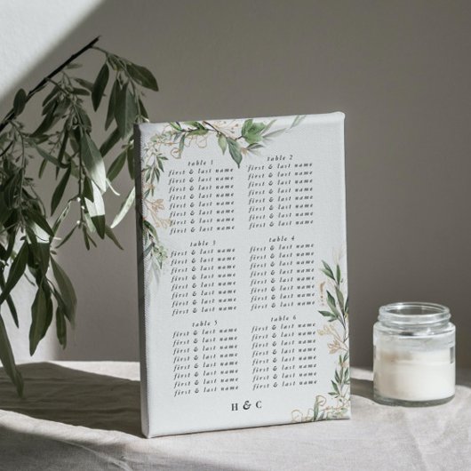 Poster Elégant Eucalyptus Greenery Mariage Seating Chart
