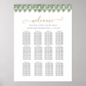Poster Elegant Eucalyptus Greenery Wedding Seating Chart (Devant)