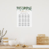 Poster Elegant Eucalyptus Greenery Wedding Seating Chart (Cuisine)