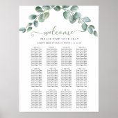Poster Elegant Eucalyptus Greenery Wedding Seating Chart (Devant)