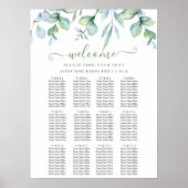 Poster Elegant Eucalyptus Greenery Wedding Seating Chart (Devant)