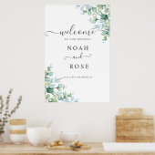 Poster Elegant  Eucalyptus Greenery Wedding Welcome Sign (Cuisine)