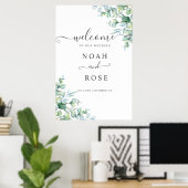 Poster Elegant  Eucalyptus Greenery Wedding Welcome Sign (Bureau à domicile)