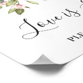 Poster Élégant Eucalyptus Love is Sweet Mariage Sign (Coin)