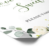 Poster Élégant Eucalyptus Love is Sweet Mariage Sign (Coin)