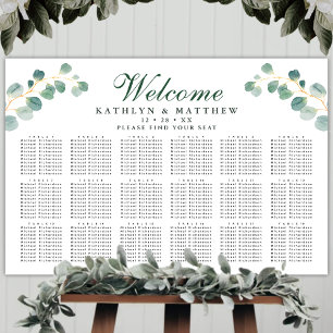 Poster Elégant Eucalyptus Mariage 18 Table Siège