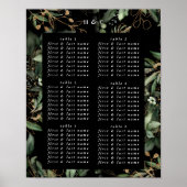 Poster Elégant Eucalyptus Premium Mariage noir Onyx (Devant)