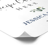 Poster Elégant Eucalyptus Recette Cartes Fête des mariées (Coin)