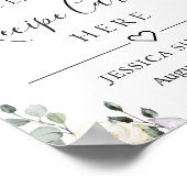 Poster Elégant Eucalyptus Recette Cartes Fête des mariées (Coin)