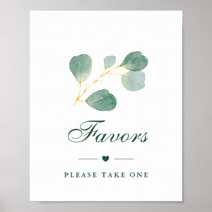 Poster Elégant Eucalyptus Verdure Mariage d'hiver Faveurs
