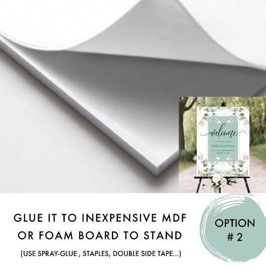 Poster Elégant Eucalyptus Vert Accueil, Vert, Panneau