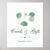 Poster Elégant Eucalyptus Vert Mariage Cartes & Cadeaux