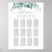 Poster Elegant Eucalyptus Wedding Seating Chart (Devant)