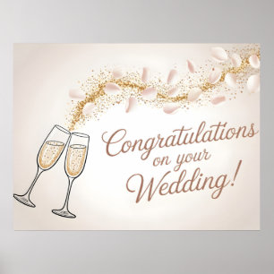 Poster Élégant "Félicitations à votre Mariage"