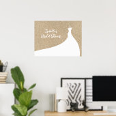 Poster Elegant Fête des mariées de plage blanc (Bureau à domicile)