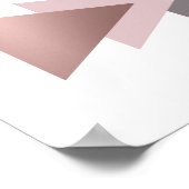 Poster élégant feuille d'or clair rose triangles géométri (Coin)