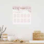 Poster Élégant feuille d'or rose tropical feuilles romant (Cuisine)