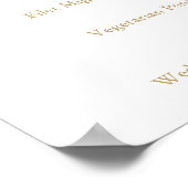 Poster Élégant Flat Gold Calligraphy Mariage Menu Signal (Coin)