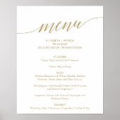 Poster Élégant Flat Gold Calligraphy Mariage Menu Signal (Devant)
