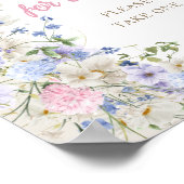 Poster Élégant Fleur sauvage Meadow Blush Merci d'être ve (Coin)