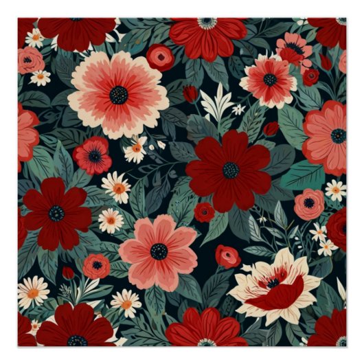 Poster Élégant Floral (Devant)