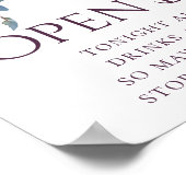 Poster Élégant floral | Purple Pink Garland Open Bar (Coin)