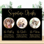 Poster Elegant Gold 3 Photo Animaux Mariages Signature Bo<br><div class="desc">Signature Cocktails de vos animaux de compagnie ! Inclure votre meilleur chien, meilleur chat et tout animal de compagnie dans votre mariage avec son bar à boissons signature pour vos invités. Parfait pour les amoureux de les chiens, et un bar spécial chien sera un succès à votre mariage. Or simple...</div>