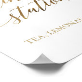 Poster Élégant Gold Calligraphy Drink Station (Coin)