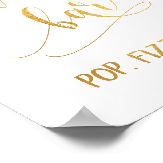 Poster Élégant Gold Calligraphy Party Bubble Bar Signal (Coin)