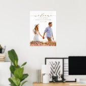 Poster Elegant Gold Calligraphy Photo Mariage Bienvenue (Bureau à domicile)