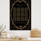 Poster Elégant Gold Confetti Love Bourgogne Seing Chart (Cuisine)