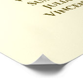 Poster Elégant Gold & Cream 4 Mariage de table carte de s (Coin)