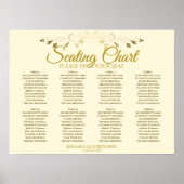 Poster Elégant Gold & Cream 8 Table Mariage Seing Chart (Devant)