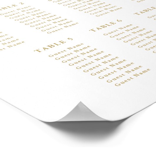 Poster Élégant Gold Cross Baptism Seating Chart (Coin)