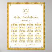 Poster Elégant Gold Foil Coeur Cadre Mariage Sein Graphiq (Devant)