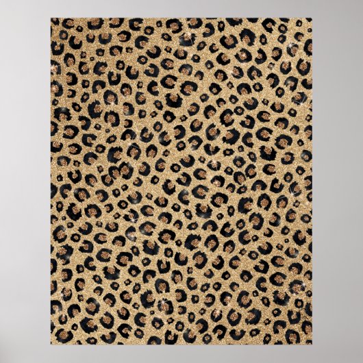 Poster Elegant Gold Glitter Black Leopard (Devant)