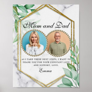 Poster Elegant Gold Greenery Parents of the Bride Gift 