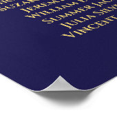 Poster Elégant Gold & Navy 4 Mariage de table (Coin)