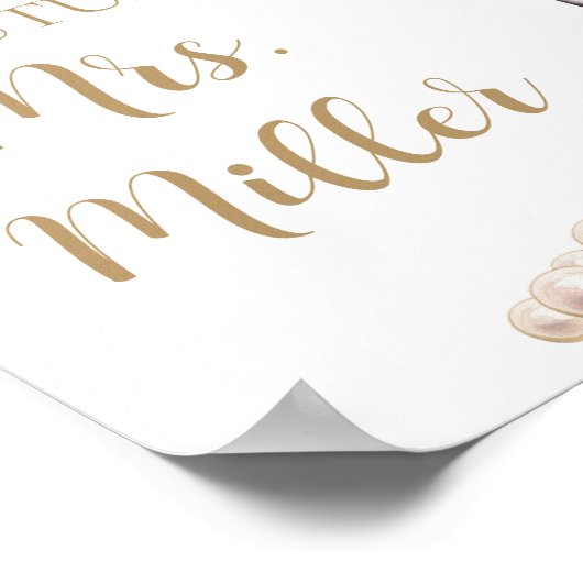 Poster Elegant Gold Pearls and Prosecco Future Mme Sign (Coin)