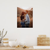 Poster Elegant Gold Script Photo Mariage Bienvenue (Cuisine)