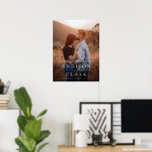 Poster Elegant Gold Script Photo Mariage Bienvenue (Bureau à domicile)