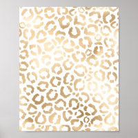 Elegant Gold White Leopard Cheetah Animal Print