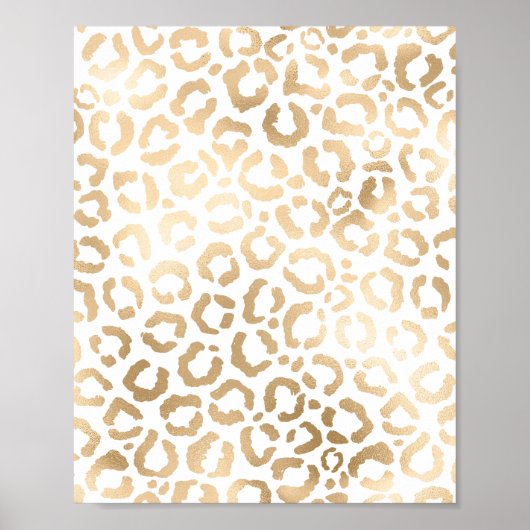Poster Elegant Gold White Leopard Cheetah Animal Print (Devant)