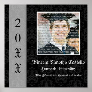 Poster Elégant Graduation Photo Collage Wall Art