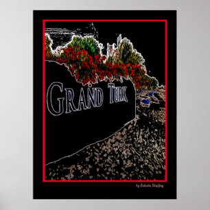 Poster Élégant Grand Turk Abstrait