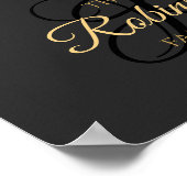 Poster Elegant Grey Black Gold Photo Collage Nom de famil (Coin)