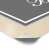 Poster Elégant, gris, Faux Gold 13ème anniversaire + Nom (Coin)