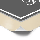 Poster Elégant, gris, Faux Gold 3e anniversaire; Nom pers (Coin)