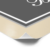 Poster Elégant, gris, Faux Or 85ème anniversaire + Nom (Coin)