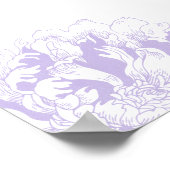 Poster Elégant Gris Violet Floral Peony Mariage Siège (Coin)